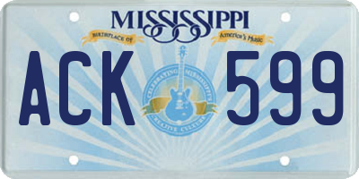 MS license plate ACK599