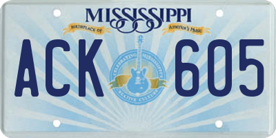 MS license plate ACK605