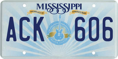 MS license plate ACK606