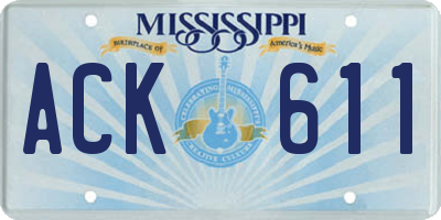 MS license plate ACK611