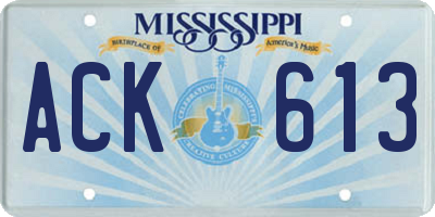 MS license plate ACK613