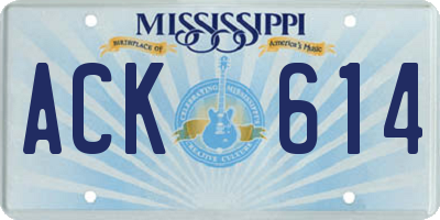 MS license plate ACK614