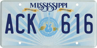 MS license plate ACK616