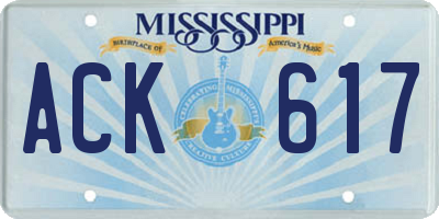 MS license plate ACK617