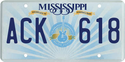MS license plate ACK618