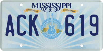MS license plate ACK619