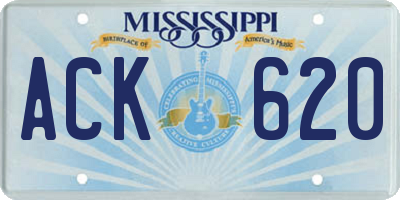 MS license plate ACK620