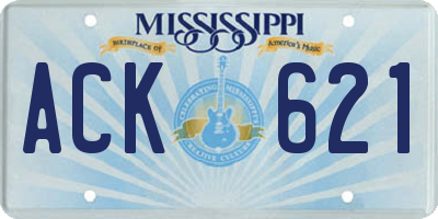 MS license plate ACK621