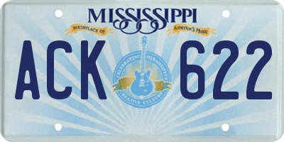 MS license plate ACK622