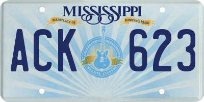 MS license plate ACK623