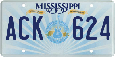MS license plate ACK624