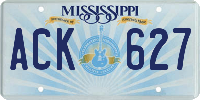 MS license plate ACK627