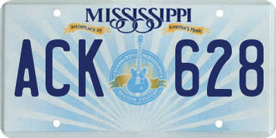 MS license plate ACK628