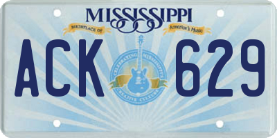 MS license plate ACK629