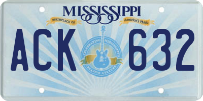 MS license plate ACK632
