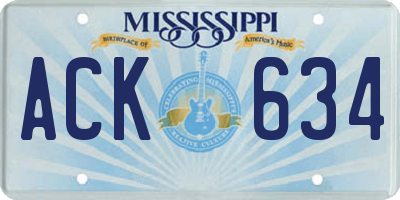 MS license plate ACK634
