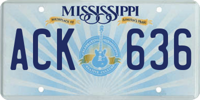 MS license plate ACK636