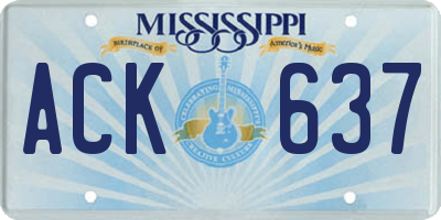 MS license plate ACK637