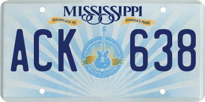 MS license plate ACK638