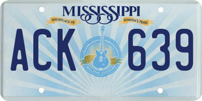 MS license plate ACK639