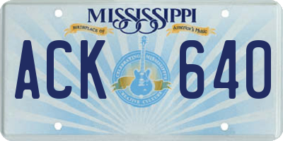 MS license plate ACK640