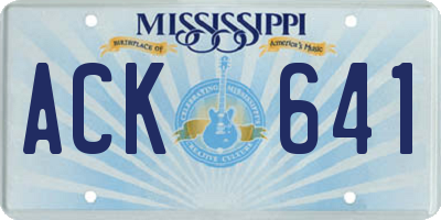MS license plate ACK641