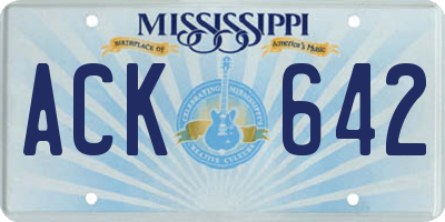 MS license plate ACK642