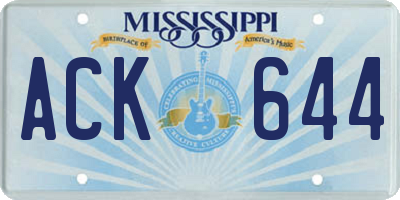 MS license plate ACK644