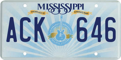 MS license plate ACK646