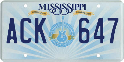 MS license plate ACK647