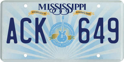 MS license plate ACK649