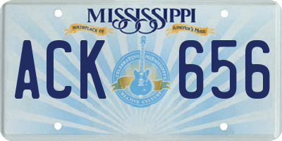 MS license plate ACK656