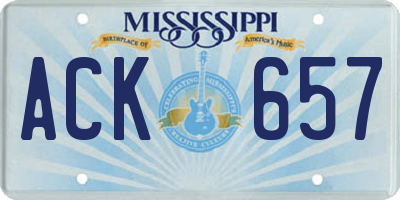 MS license plate ACK657