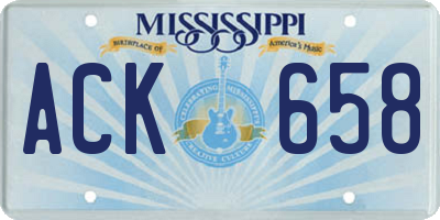 MS license plate ACK658