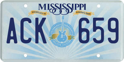 MS license plate ACK659