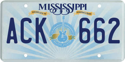 MS license plate ACK662