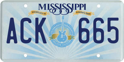MS license plate ACK665