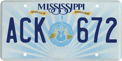 MS license plate ACK672