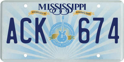 MS license plate ACK674