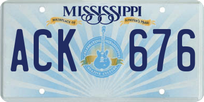 MS license plate ACK676