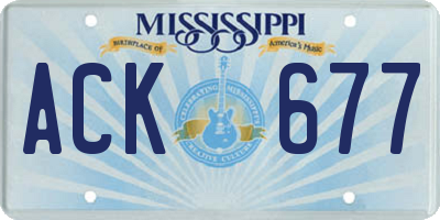 MS license plate ACK677
