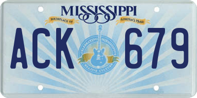MS license plate ACK679