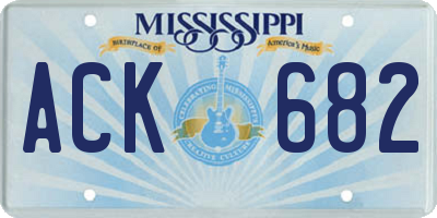 MS license plate ACK682