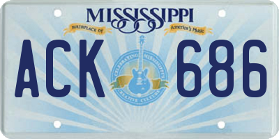 MS license plate ACK686
