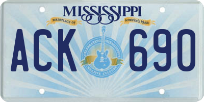 MS license plate ACK690