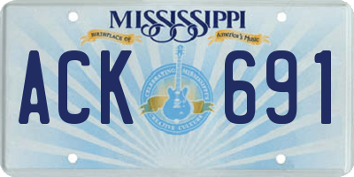 MS license plate ACK691