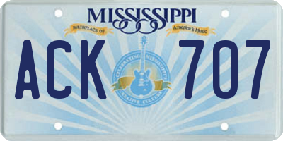 MS license plate ACK707