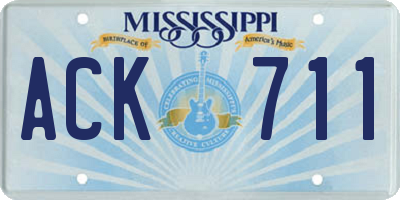 MS license plate ACK711