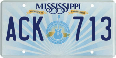 MS license plate ACK713