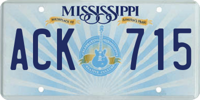 MS license plate ACK715